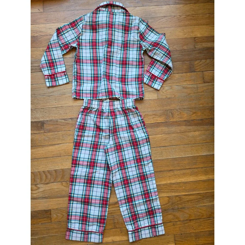 Saint Eve Kids plaid red green and white pajama set size xs christmas eve